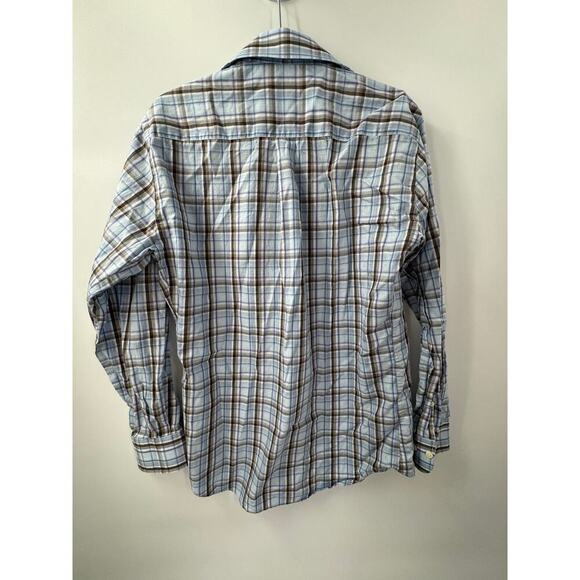 Peter Millar Men's M Button-Up Shirt Blue Colorful Check 100% Cotton Long Sleeve - Picture 5 of 5